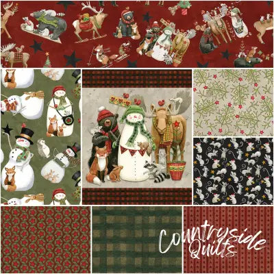 Northern Christmas 1 Yard Bundle Red, 8 Pcs.