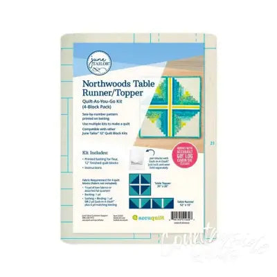 Northwoods Table Runner Topper Quilt-As-You-Go 4pk Kit