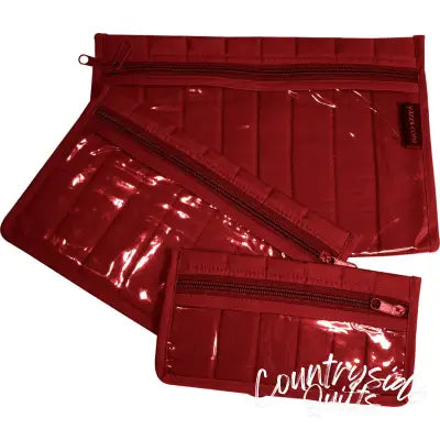 Notions Pouch Set Red 3 Piece