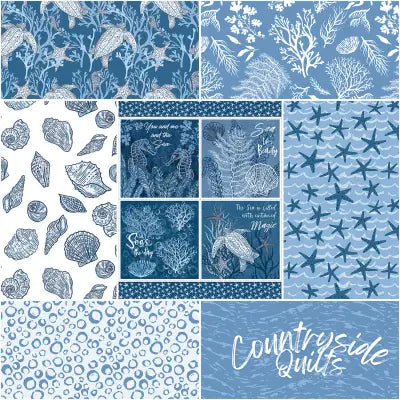 Ocean Oasis 1 Yard Bundle Ocean, 7 Pcs.