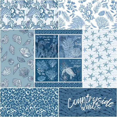 Ocean Oasis 1 Yard Bundle Mist, 7 Pcs.