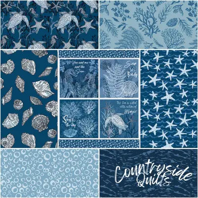 Ocean Oasis 1 Yard Bundle Night, 7 Pcs.