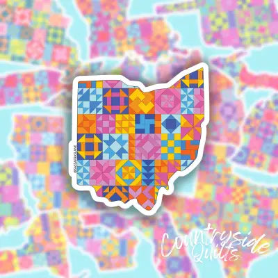 Ohio State Quilt Stickers 6pk