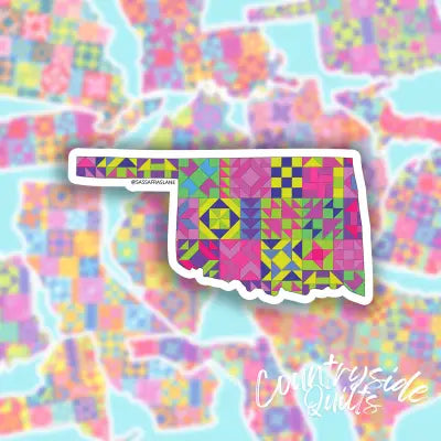 Oklahoma State Quilt Stickers 6pk