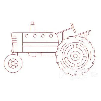 Old Red Tractor Quilt Block Set