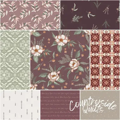 Olive Grove 1 Yard Bundle Plum, 8 Pcs.