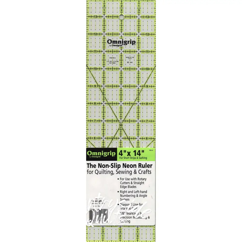 Omnigrid Omnigrip Neon Ruler 4in x 14in Notions CDS-RN14