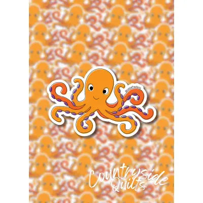 Orange Octopus Stickers 6pk