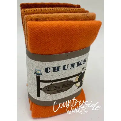Orange Wool Chunks 5pc 9in x 10in