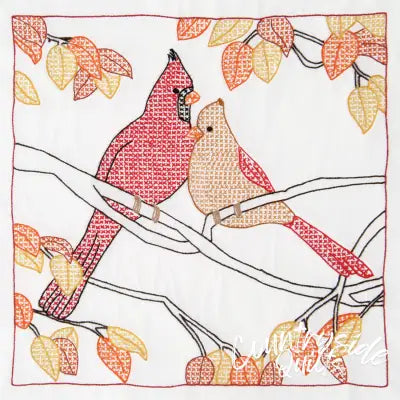A Pair of Cardinals 18 Quilt Squares"