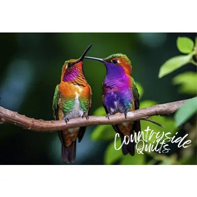 Pair of Hummingbirds Panel 17.25in x 11.25in