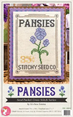 Pansies Seed Packet Cross Stitch Pattern