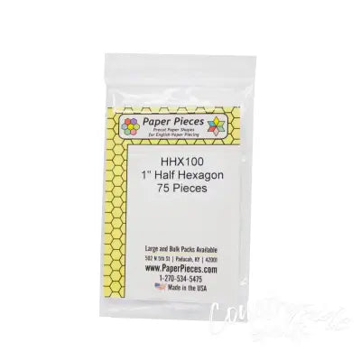 Paper Piece Half Hexagon Pack 1in 100pc