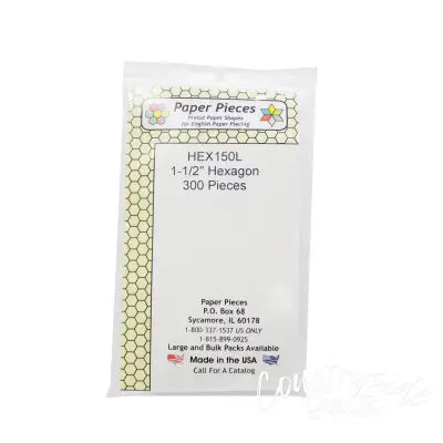 Paper Piece Hexagon Pack 1-1/2in 300pc