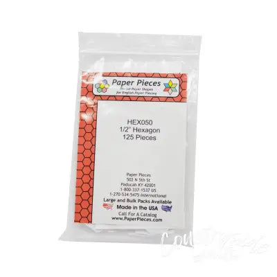 Paper Piece Hexagon Pack 1/2in 125pc