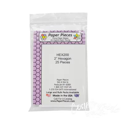 Paper Piece Hexagon Pack 2in 25pc