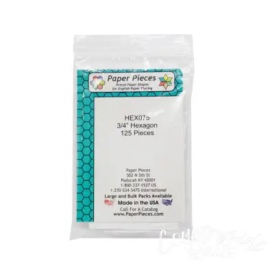 Paper Piece Hexagon Pack 3/4in 125pc