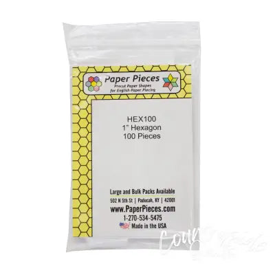 Paper Piece Hexagons Pack 1in 100pc