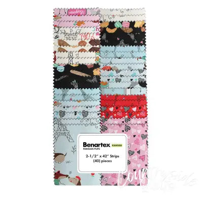 Parisian Pups 2-1/2in Strips, 40pcs/bundle