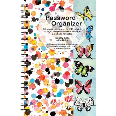 Password Book Butterfly