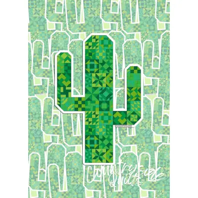 Patchwork Cactus Stickers 6pk