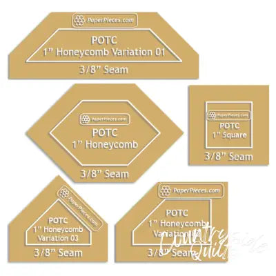 Patchwork Collection: 5 Piece Template Set wtih 3/8in Seams