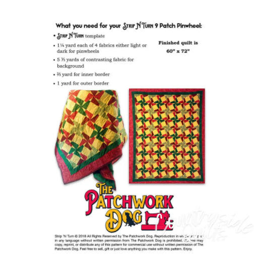 The Patchwork Dog Strip N Turn - 9 Patch Pinwheel