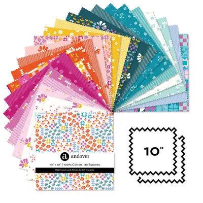 Patchwork and Petals - 10 Inch Square - 42 Cuts Each
