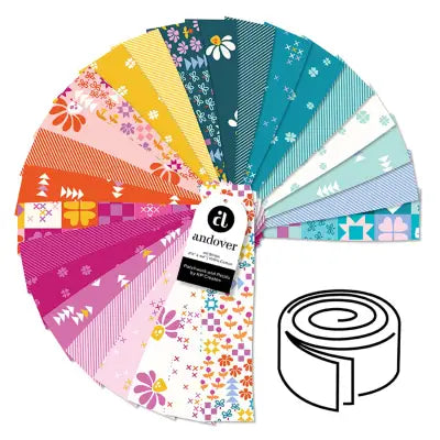 Patchwork and Petals - 2.5 Inch Strip Roll - 40 Cuts Each