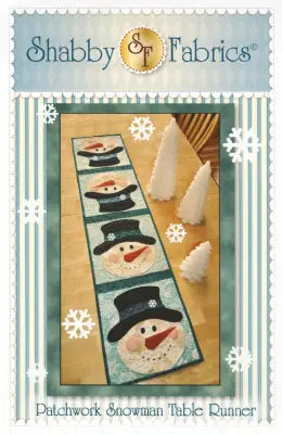 Patchwork Snowman Table Runner