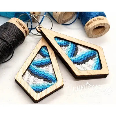 Pathways Bargello Earrings Eucalypt