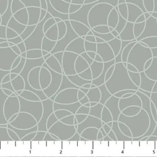 Patrick Lose Fabrics - Neutrality - Tangled Circles - Foggy