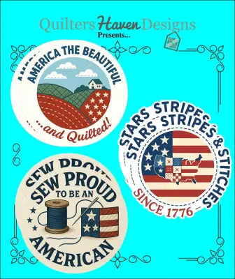 Patriotic Quilter Stickers Set