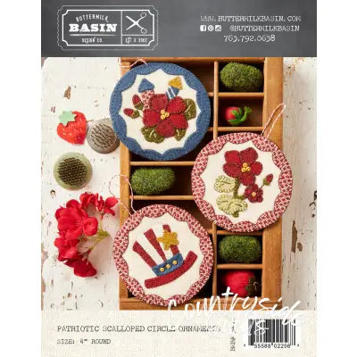 Patriotic Scalloped Circle Ornaments