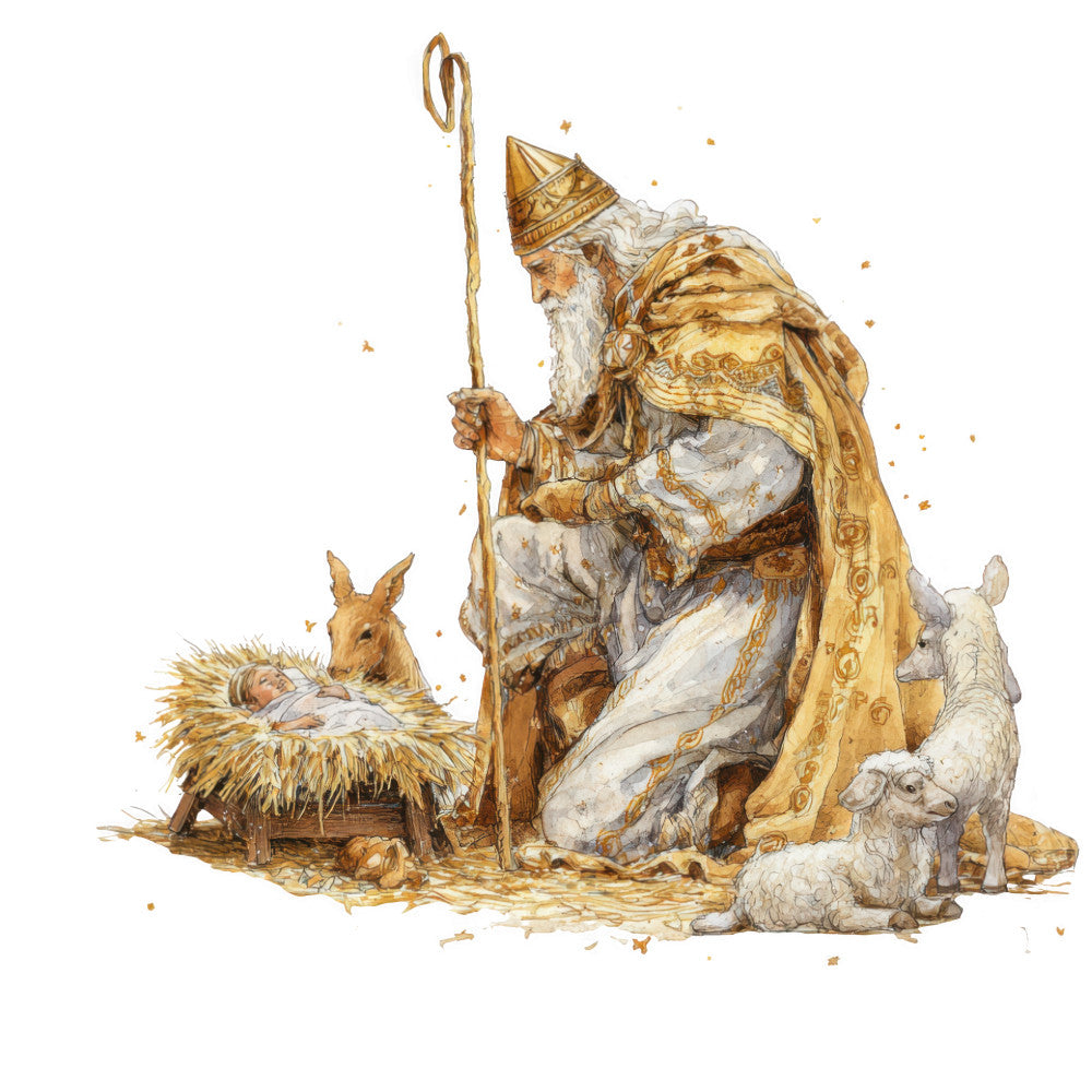 Gold Nativity Fabric Panel 4