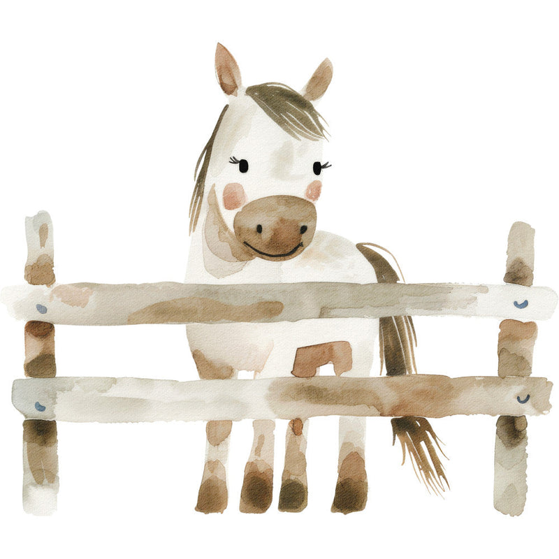 Watercolor Farm Fabric Panel 58