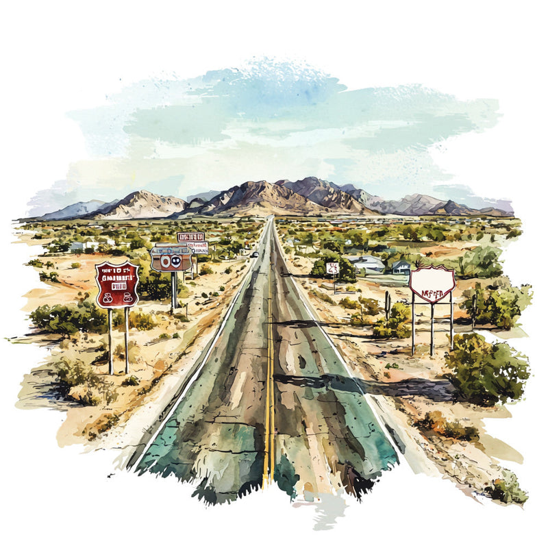 Route 66 Scene Fabric Panel 23