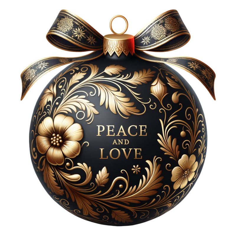 Elegant Christmas Ball Ornaments Fabric Panel 30