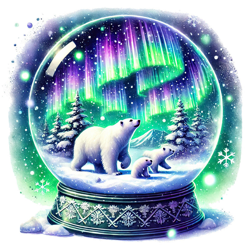 Christmas Snow Globes Fabric Panel 11