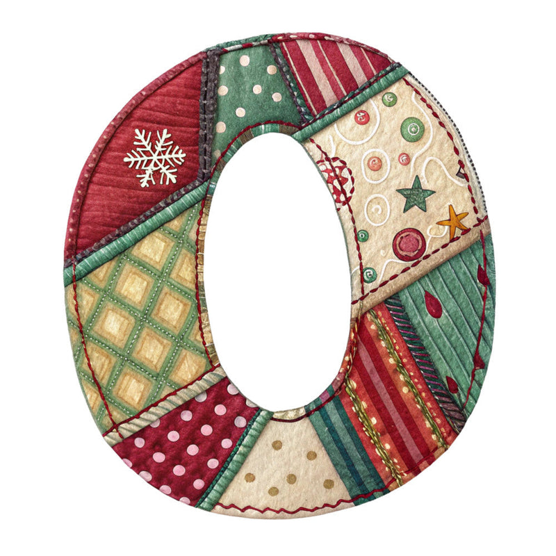 Christmas Patchwork Alphabet Fabric Panel 5