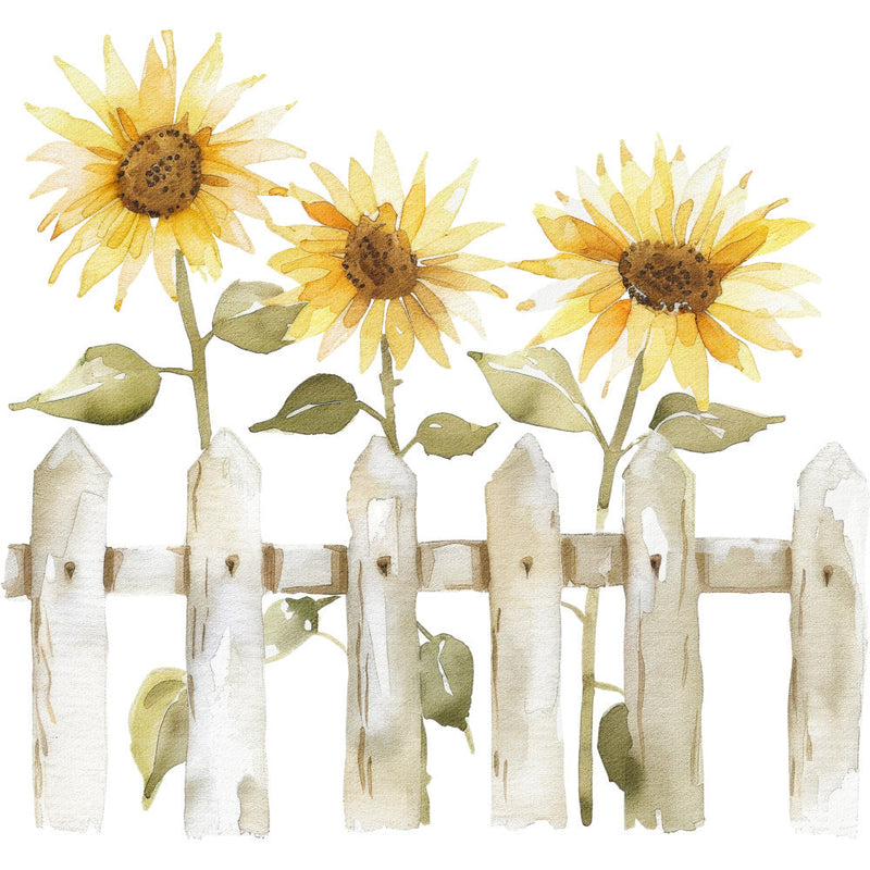 Watercolor Farm Fabric Panel 14