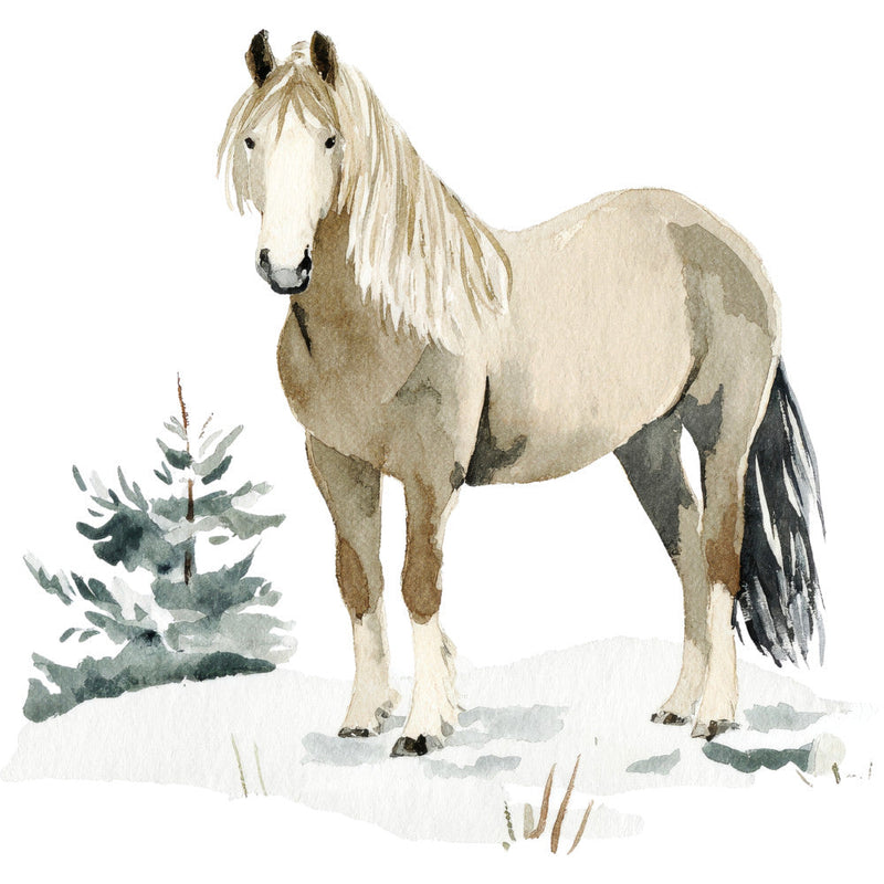 Watercolor Horses Fabric Panel 67