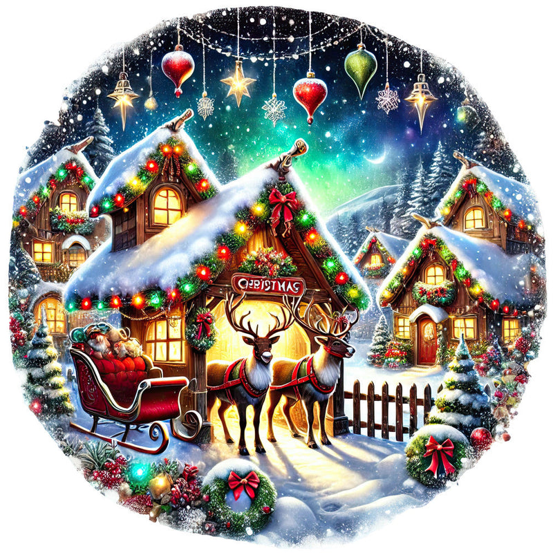 Christmas Villages Fabric Panel 23