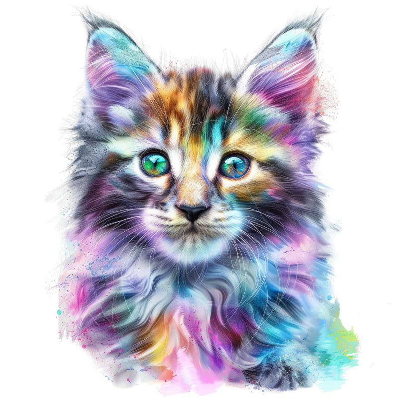 Colorful Cats Fabric Panel 28