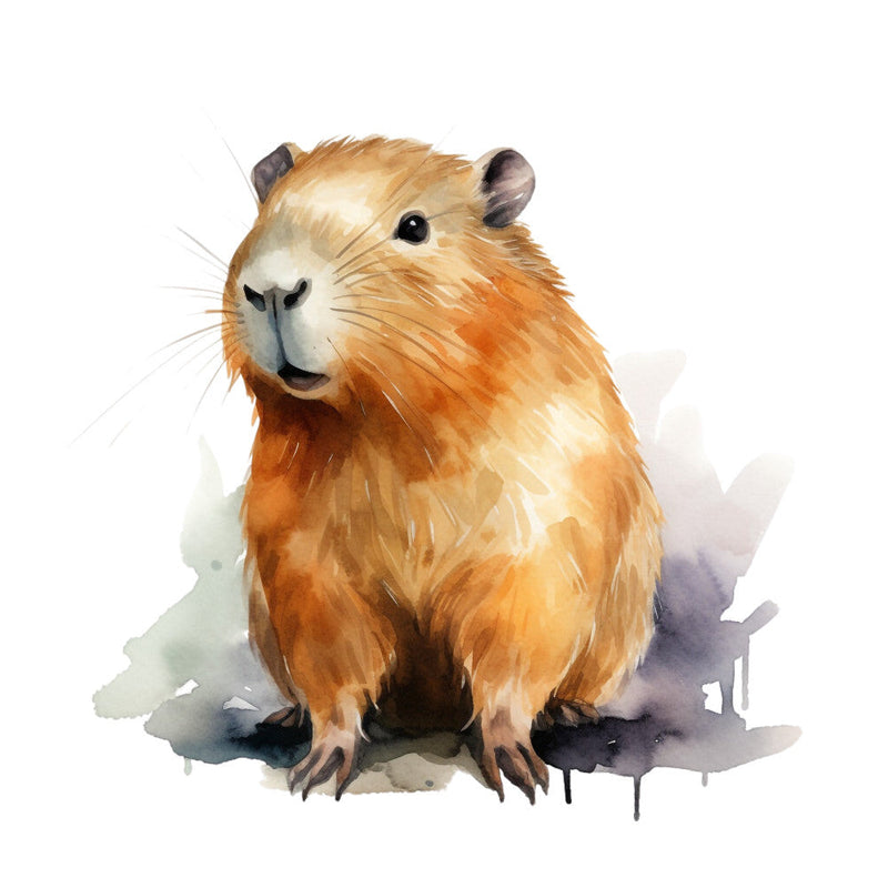 Watercolor Capybaras Fabric Panel 19