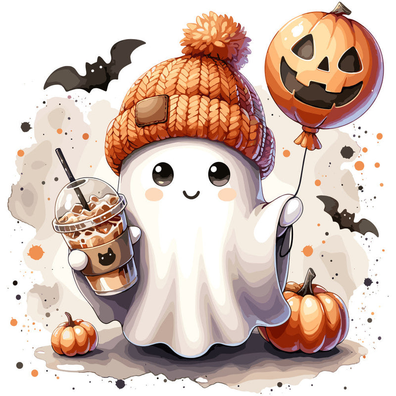 Ghost and Pumpkin Fabric Panel 7