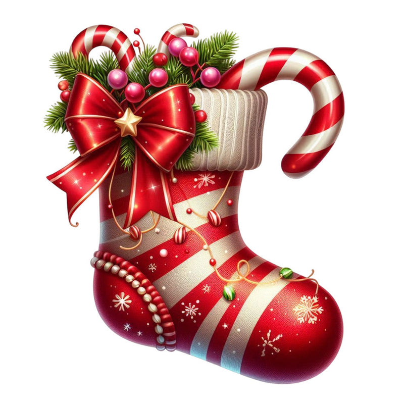 Cartoon Christmas Stockings Fabric Panel 19