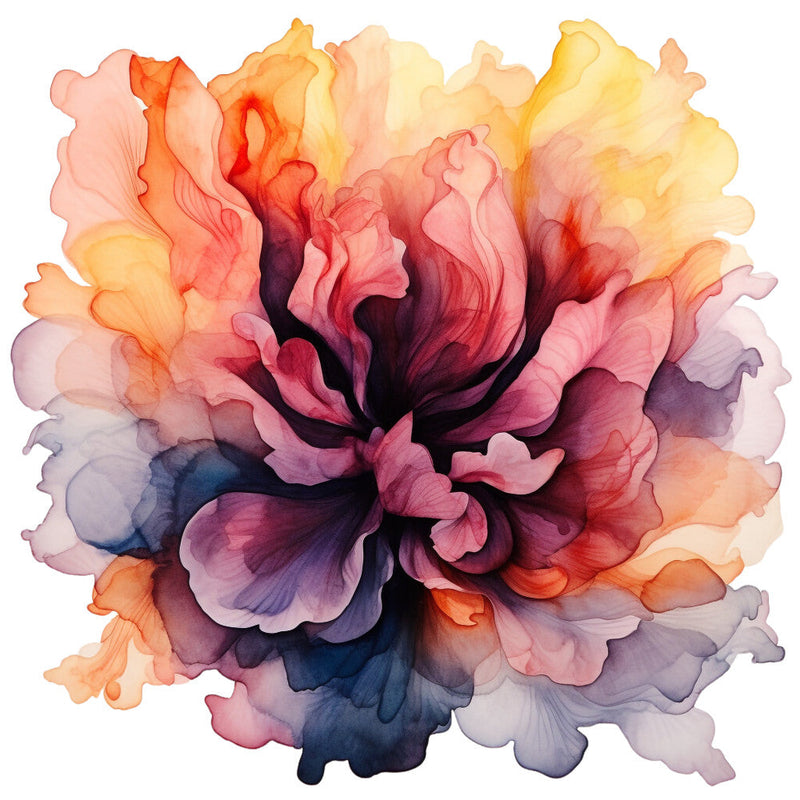 Alcohol Ink Flower Fabric Panel 1