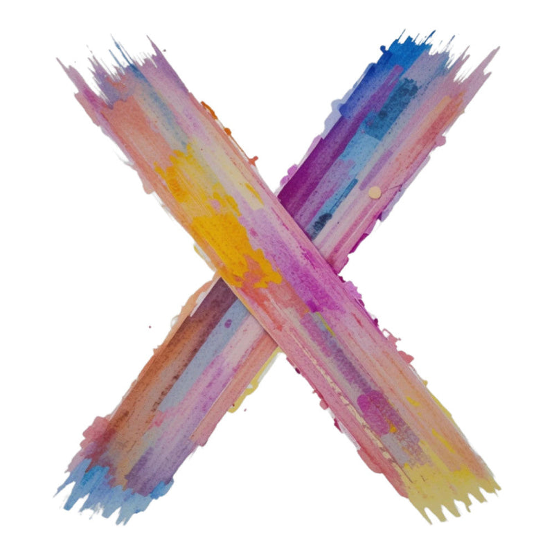 Brushstroke Alphabet Fabric Panel 25