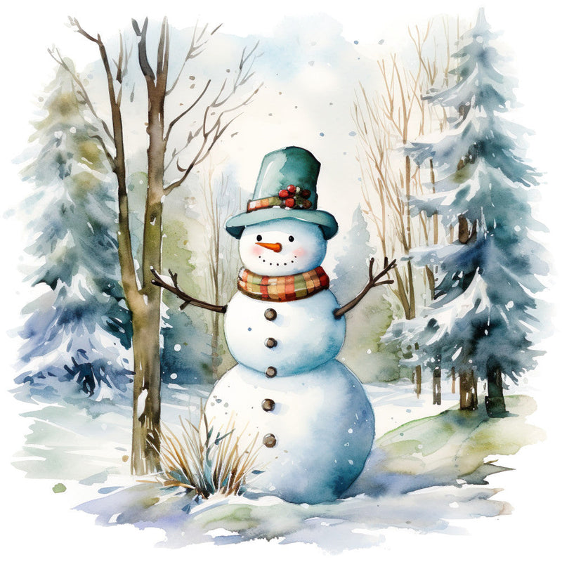 Charming Snowmen Fabric Panel 1